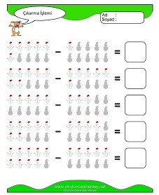 Çıkarma İşlemi Çalışma Sayfaları